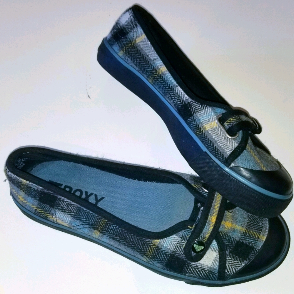 Roxy plaid sneaker flats